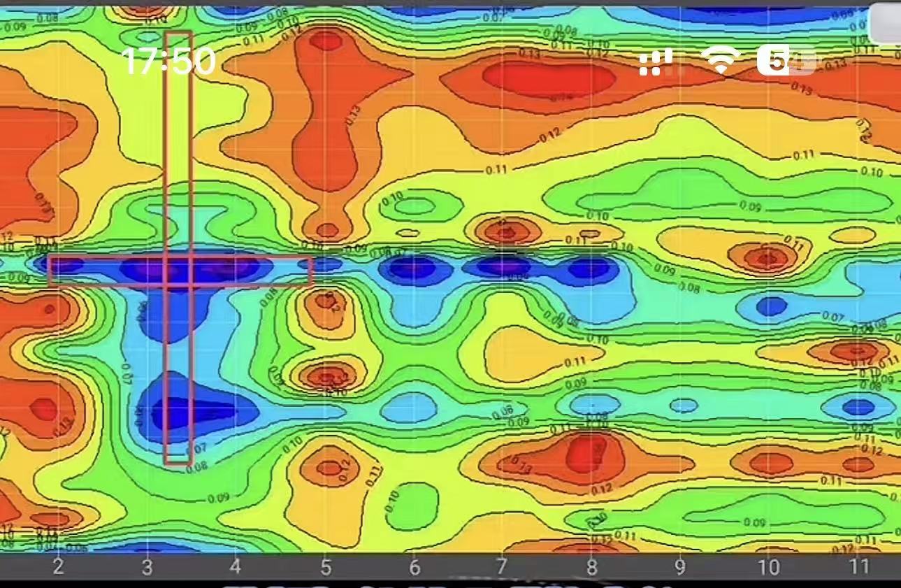 underground water survey color imaging map showing subsurface aquifer distribution
