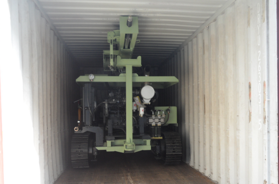HY130D solar pile driver ready for delivery and sea transportation