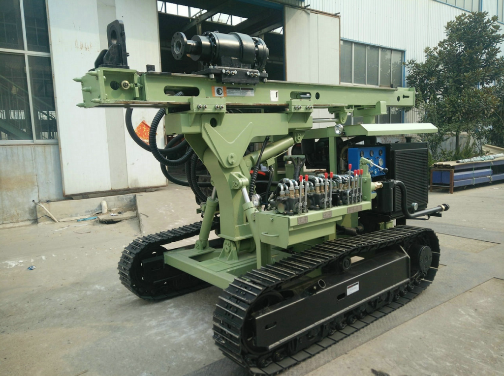 Production and quality inspection of HY130D solar pile driver drilling equipment
