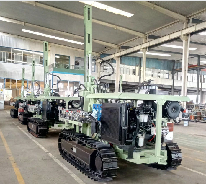 Manufactured HY130D solar pile driver finished machine in factory workshop