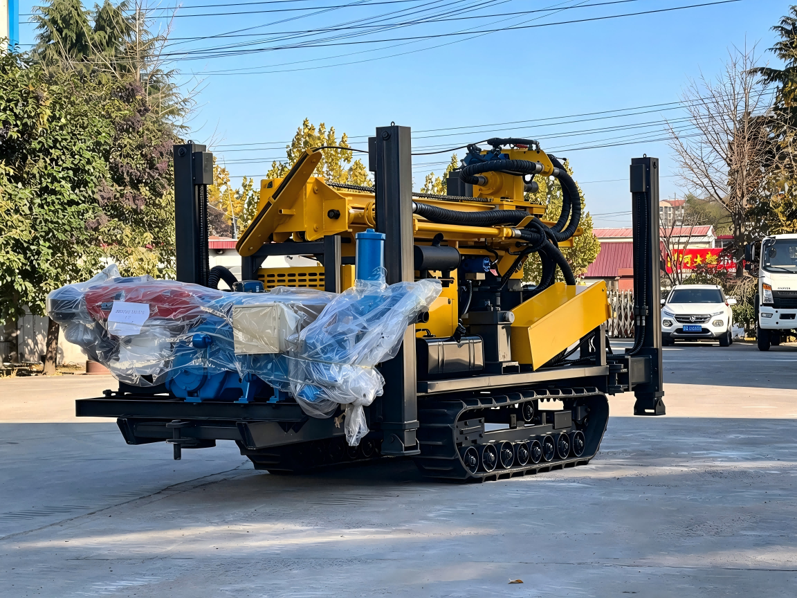 HY260 crawler drill rig with packaged engine for water well project