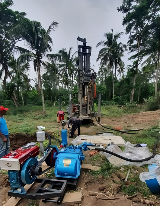 BW250 mud pump working on water well drilling site