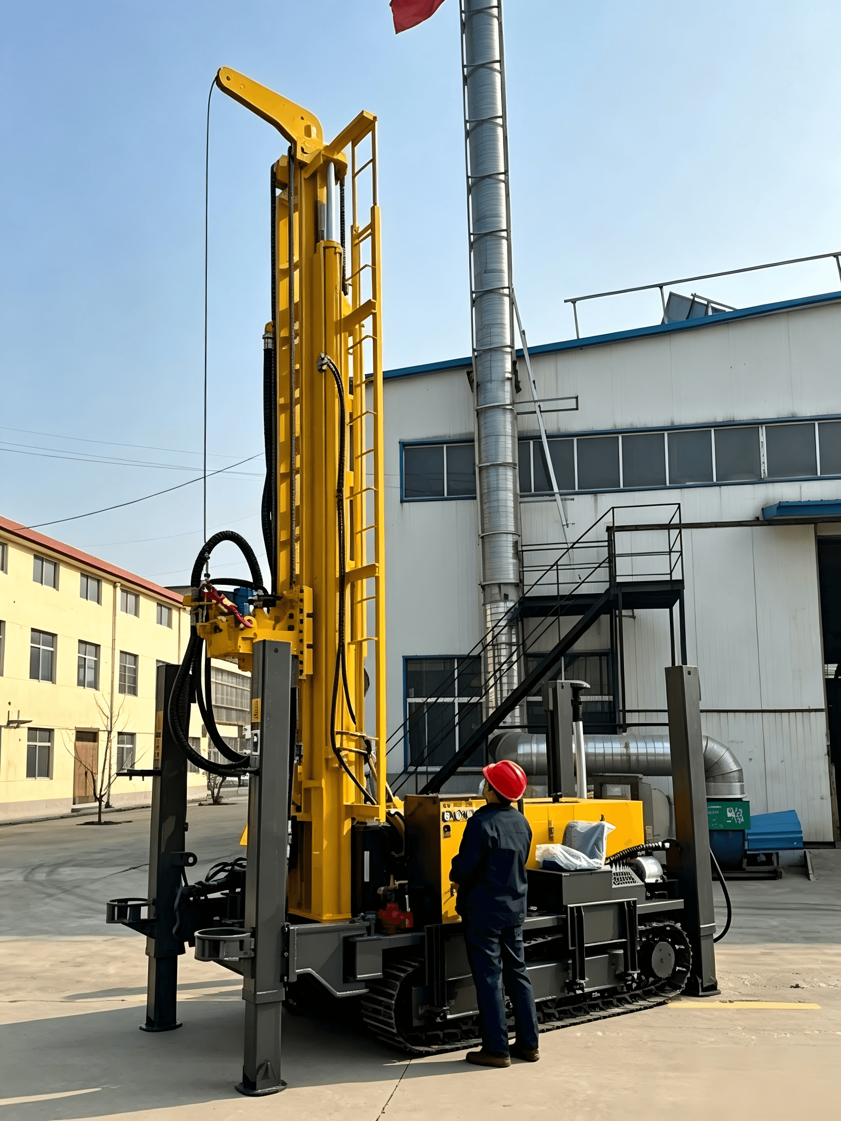 HY350 crawler drill rig for hard rock water well drilling