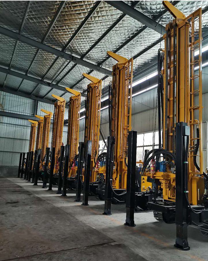 Multiple HY800 water well drilling rigs finished in factory warehouse